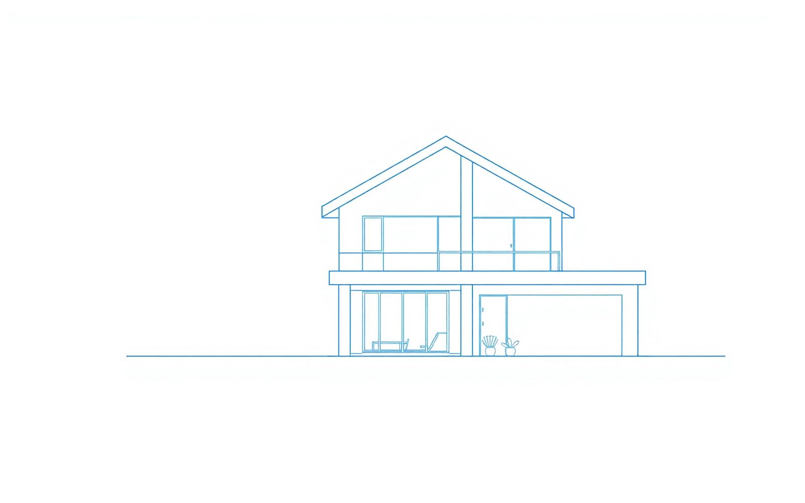 Engineering blueprint of a modern home