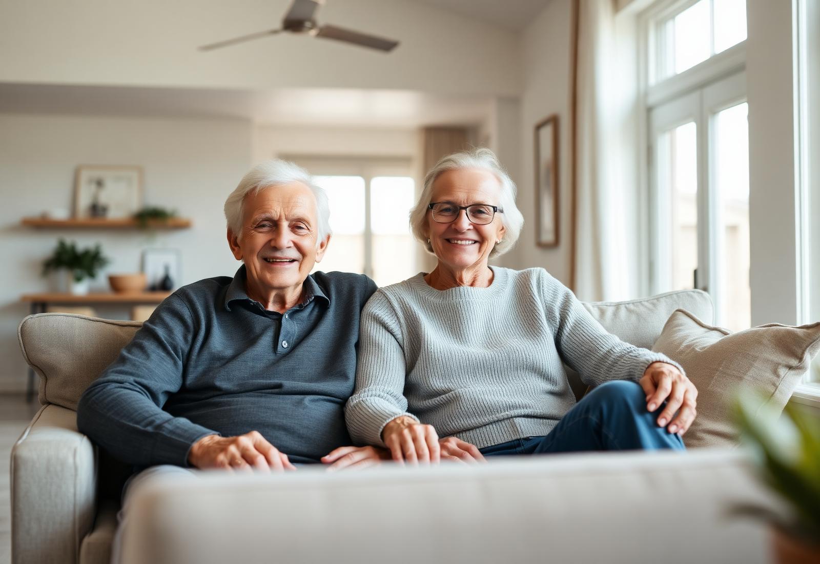A retired couple relaxed at home in coastal California